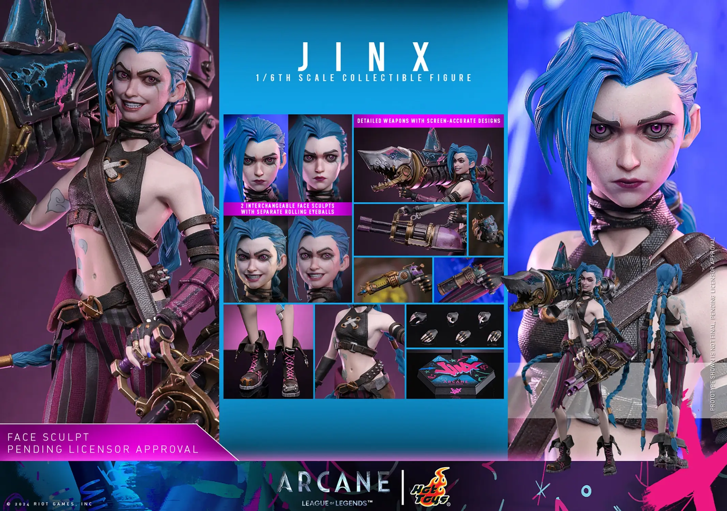 (PREVENTA) Hot Toys Jinx (League of Legends: Arcane) Television Masterpiece Fully Poseable Figure