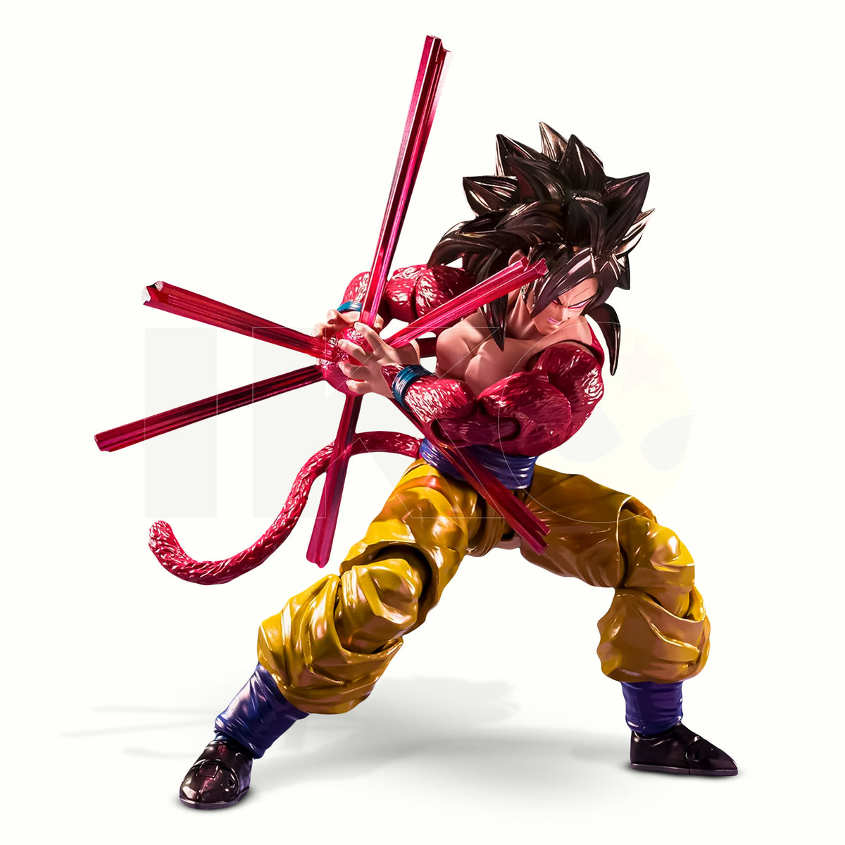 Goku Super Saiyan 4 Exclusive Edition con efecto Kamehameha x10