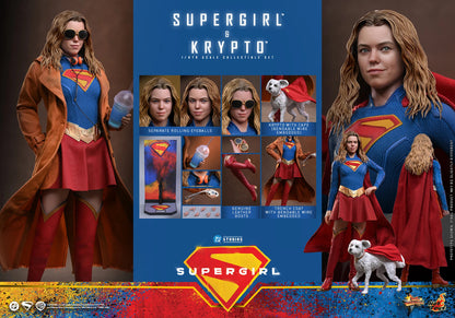 (PREVENTA) Hot Toys Supergirl & Krypto Movie Masterpiece Fully Poseable Figure