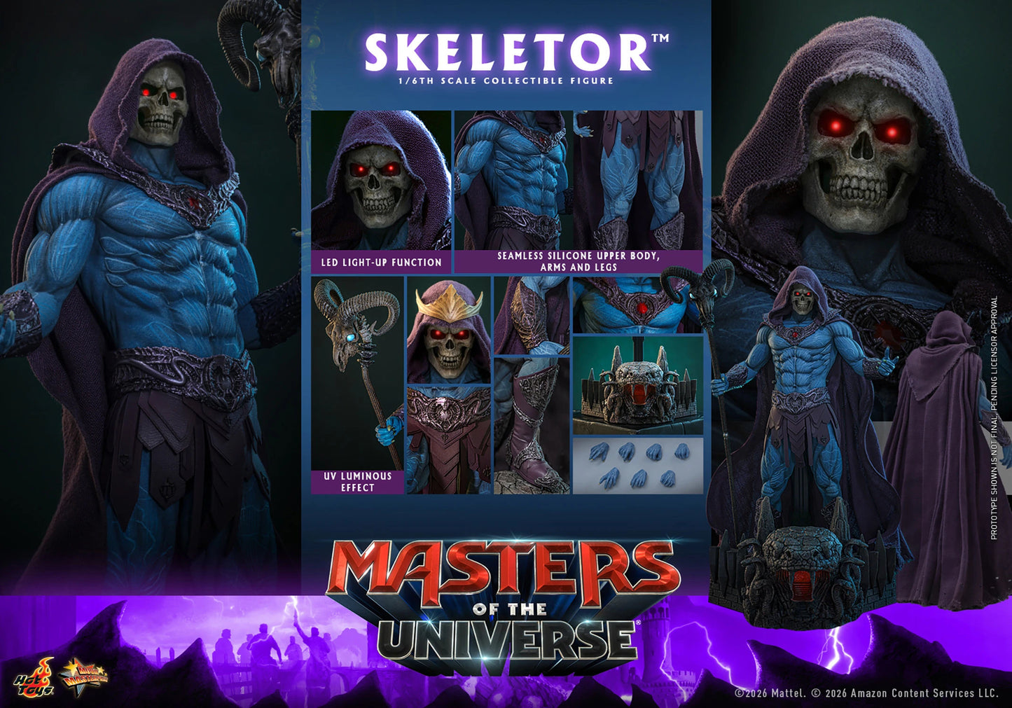 (PREVENTA) Hot Toys Skeletor Masters of the Universe Movie Masterpiece Fully Poseable Figure